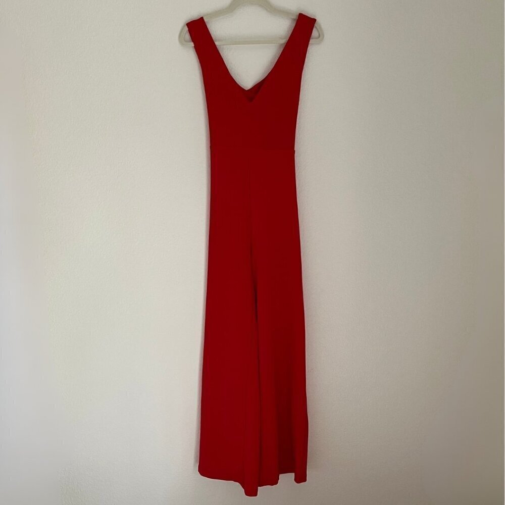 BaeVel Boutique Bright Red Crossback Wide Leg Romper Jumpsuit